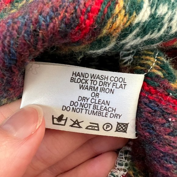 Vintage Wool Fair Isle Cable Knit Sweater Made In Scotland Oversized Grandpa - Picture 7 of 8